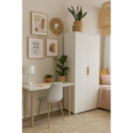 Szafa Modena 80 cm – biała, nowoczesna i pojemna garderoba