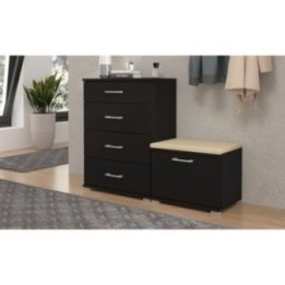 Szafka na buty z siedziskiem 60 cm | Tapicerka Monolith 04 | Przedpokój