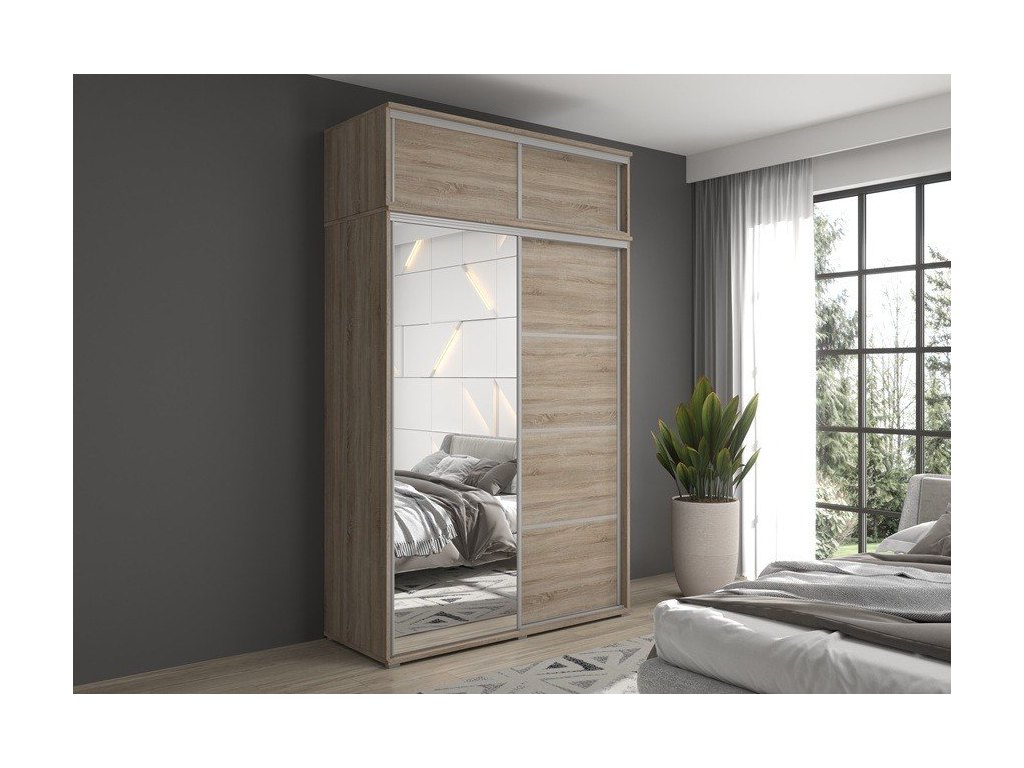Szafa z drzwiami przesuwnymi Liwia 200x202x45 cm – biała Elegancka Minimalistka z Maksymalną Funkcjonalnością