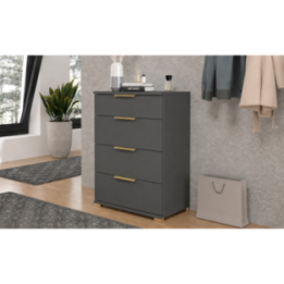 Szafka na Buty 4-Klapowa z Szufladą 60x35x82 cm Złote Uchwyty