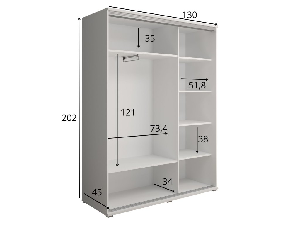 Szafa z Nadstawką i Szufladami Liwia 2 – Lustro | Wysokość 247cm