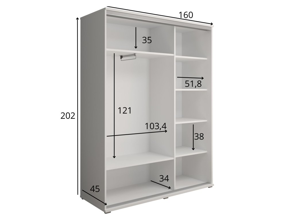 Szafa z Nadstawką i Szufladami Liwia 2 – Lustro | Wysokość 247cm