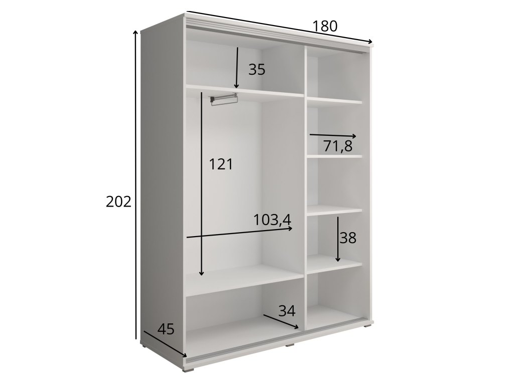 Szafa z Nadstawką i Szufladami Liwia 2 – Lustro | Wysokość 247cm