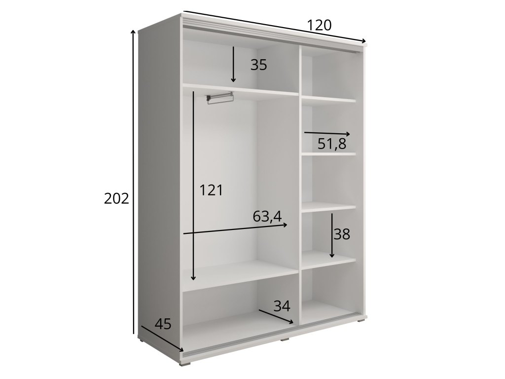 Szafa przesuwna LIWIA 5 z nadstawką i lustrem 247 cm