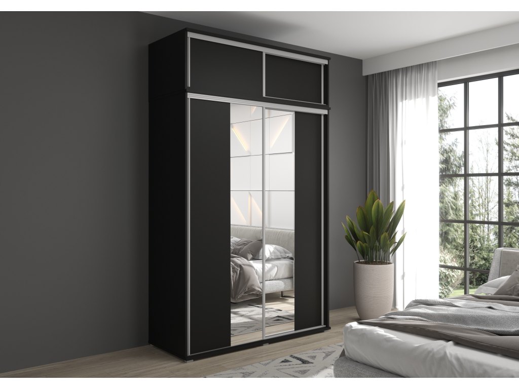 Szafa przesuwna LIWIA 5 z nadstawką i lustrem 247 cm